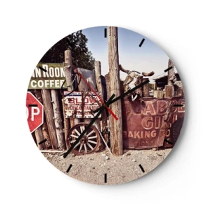 Wanduhr - Glasuhr - Und die Zeit ist stehen geblieben - 40x40 cm