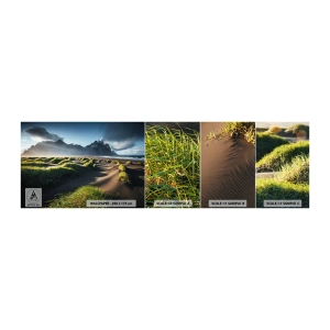 Fototapeten Muster Selbstklebend Deluxe Sticker - Harmonie der Elemente - Landschaft, Island, Berge - 100x30 cm