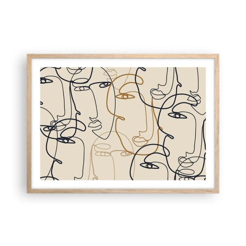 Poster in einem Rahmen aus heller Eiche - Das Porträt wird multipliziert - 70x50 cm