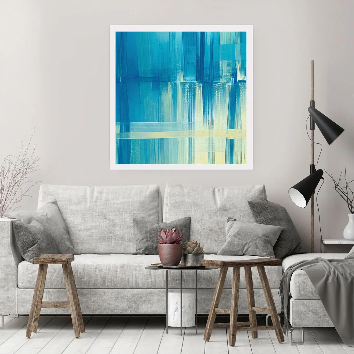 Poster - Komposition in Türkis - 50x50 cm