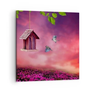 Bild auf Leinwand - Leinwandbild - Einladung zum Abendessen - 60x60 cm