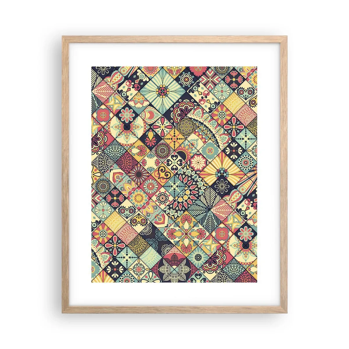 Poster in einem Rahmen aus heller Eiche - marokkanische Atmosphäre - 40x50 cm