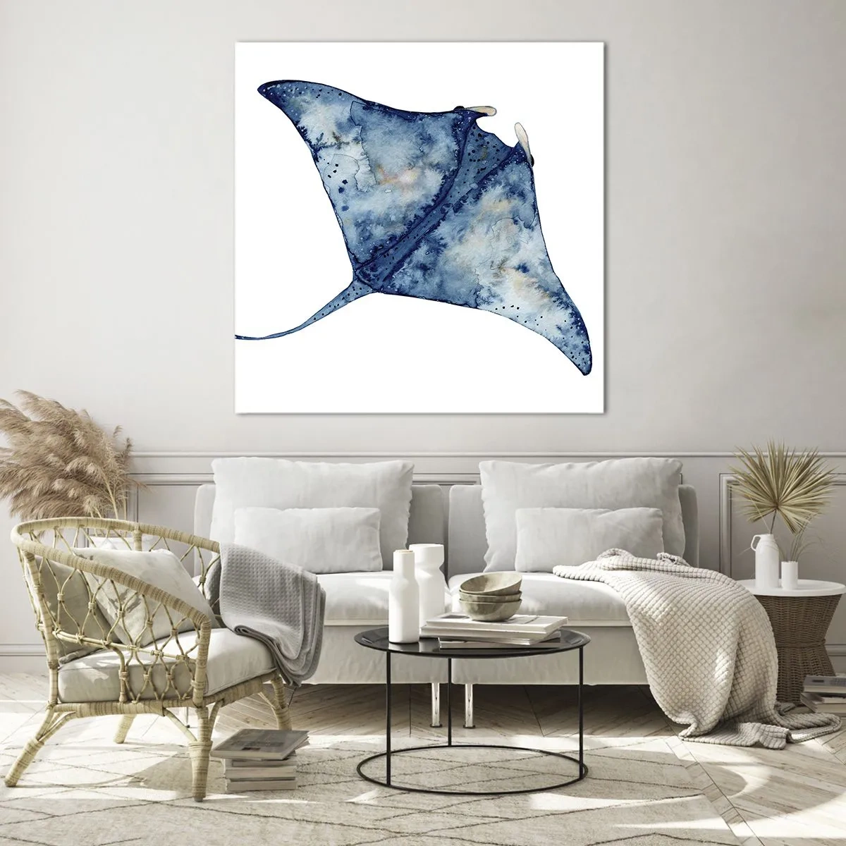 Glasbild - Bild auf glas - Leben im Blau - 30x30 cm