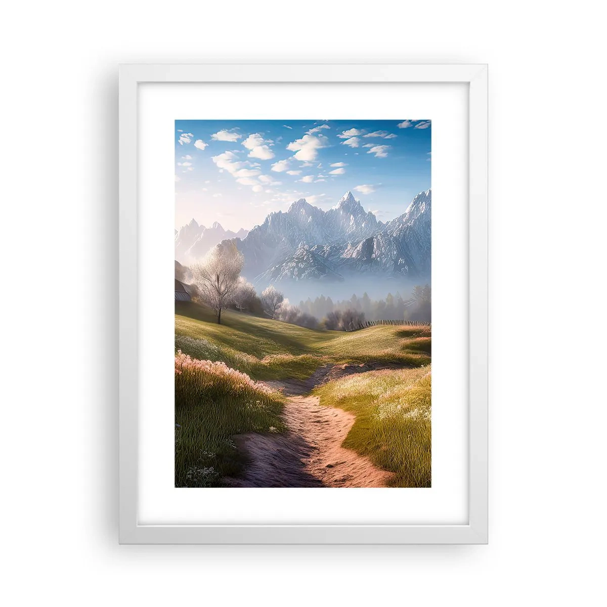 Poster in einem weißen Rahmen - Idyllisches Tal - 30x40 cm