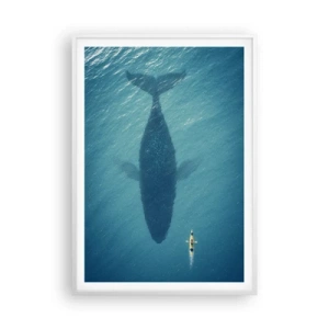 Poster in einem weißen Rahmen - Treffen am Meer - 70x100 cm