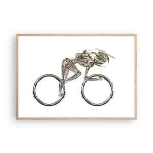 Poster in einem Rahmen aus heller Eiche - Eine tolle Maschine - 100x70 cm