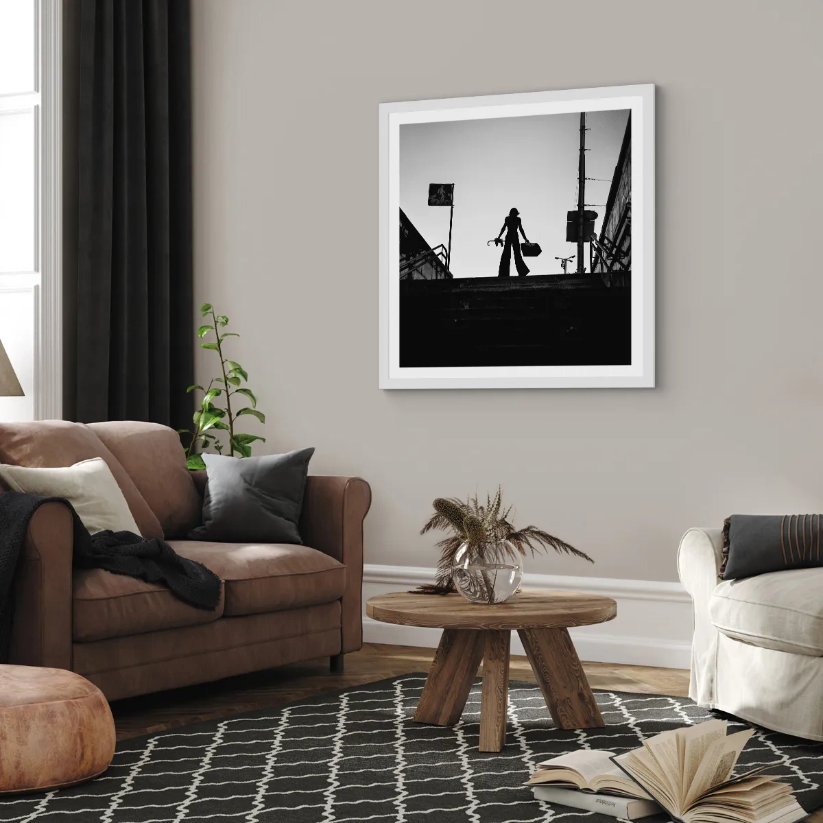 Poster in einem weißen Rahmen - Städtisches Wandern - 50x50 cm