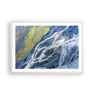 Poster in einem weißen Rahmen - Felsmalereien der Natur - 70x50 cm