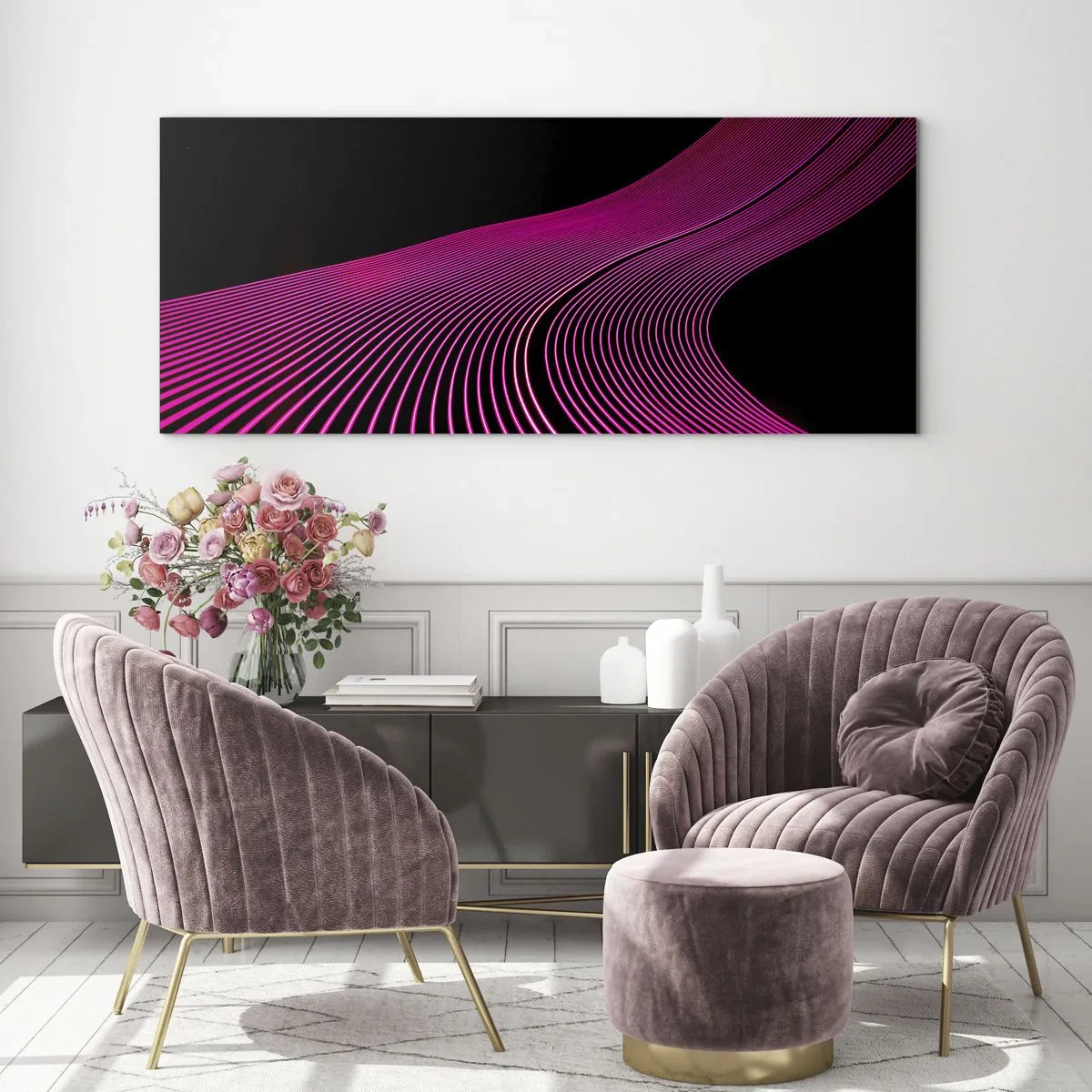 Glasbild - Bild auf glas - Allee des Lichts - 100x40 cm