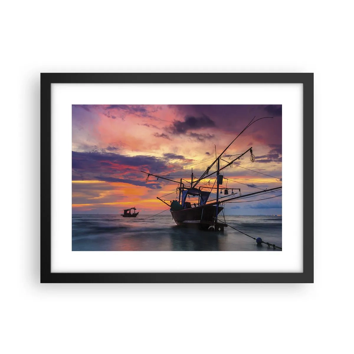 Poster in einem schwarzem Rahmen - Exotischer Abend - 40x30 cm