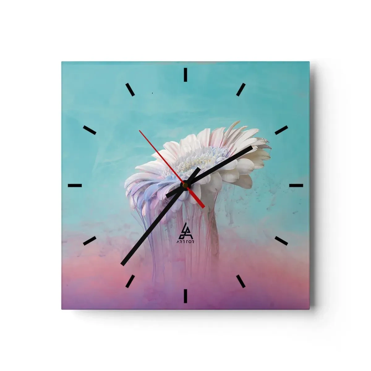 Wanduhr - Glasuhr - Blumenunterwelt - 40x40 cm