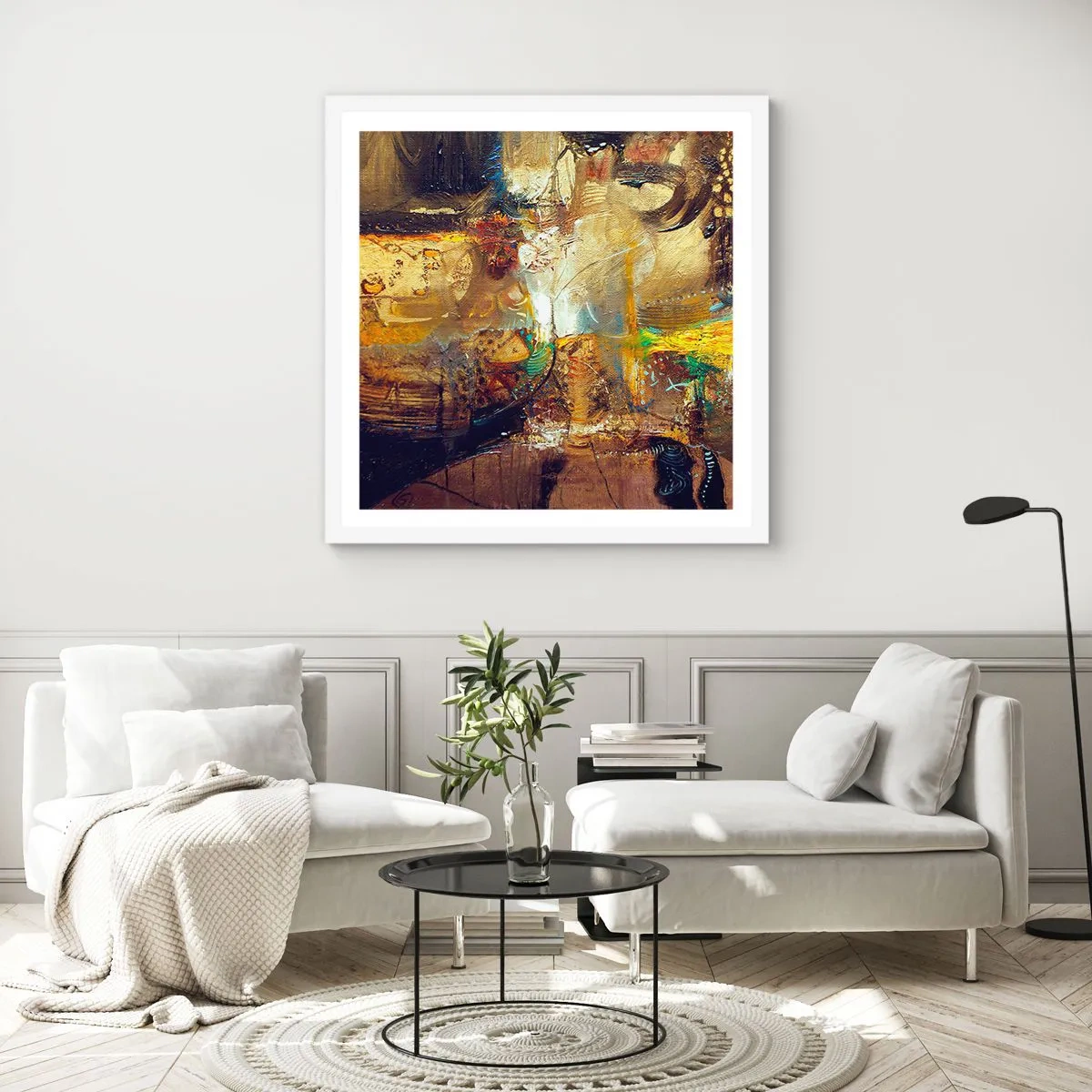 Poster in einem weißen Rahmen - Kalt, wärmer, heiß - 60x60 cm