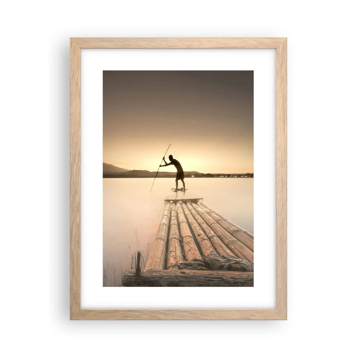 Poster in einem Rahmen aus heller Eiche - Vor dem schlafen gehen - 30x40 cm