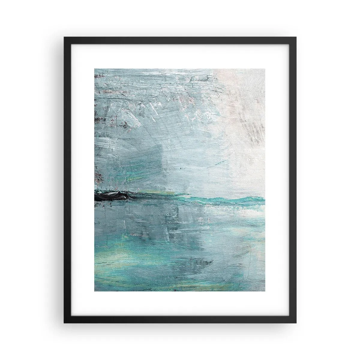 Poster in einem schwarzem Rahmen - Horizontal in Blau - 40x50 cm