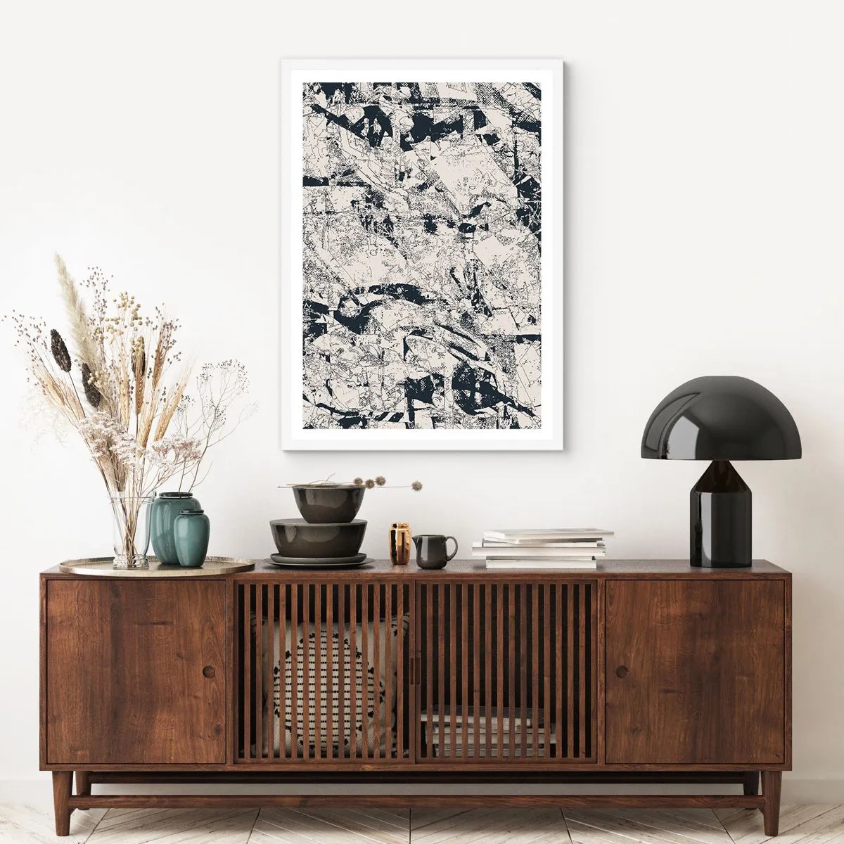 Poster in einem weißen Rahmen - Durchdringung der Gegensätze - 70x100 cm