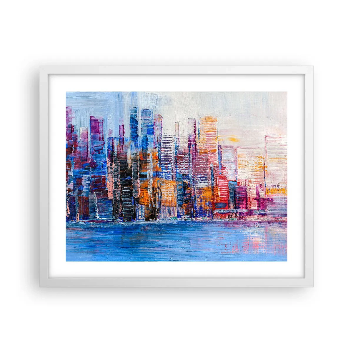 Poster in einem weißen Rahmen - Fröhliche Metropole - 50x40 cm