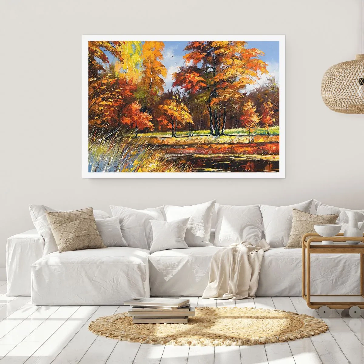 Poster - Landschaft in Gold und Bronze - 91x61 cm