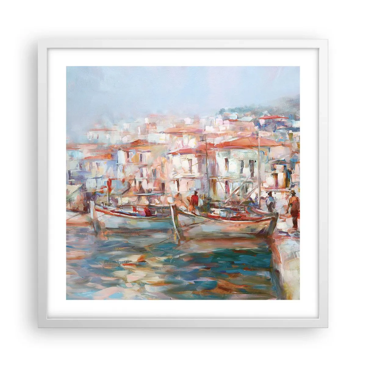 Poster in einem weißen Rahmen - Pastell-Sommerferien - 50x50 cm