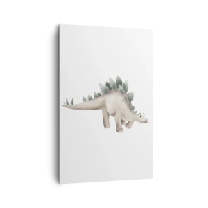 Bild auf Leinwand - Leinwandbild - Ein süßer Dinosaurier in Pastellfarben - 80x120cm - Euer Freund - Moderne Wanddekoration für Wohnzimmer und Schlafzimmer ARTTOR