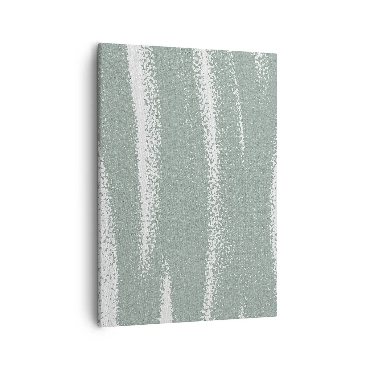 Bild auf Leinwand - Leinwandbild - Winterwellen in Mint- und Weißtönen - 50x70cm - Abstraktion im Winterklima - Moderne Wanddekoration für Wohnzimmer und Schlafzimmer ARTTOR