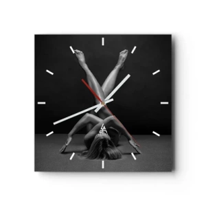 Wanduhr - Glasuhr - Die Geometrie der Nacktheit - 40x40 cm