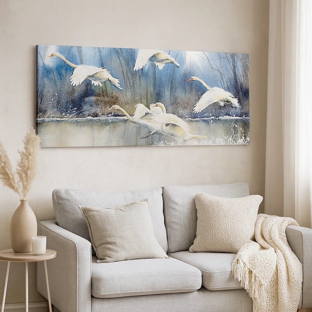 Bild auf Leinwand - Leinwandbild - Wie im Märchen von den wilden Schwänen - 30x30 cm