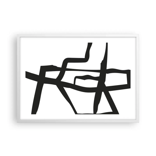 Poster in einem weißen Rahmen - Schwarz-Weiß-Design - 70x50 cm