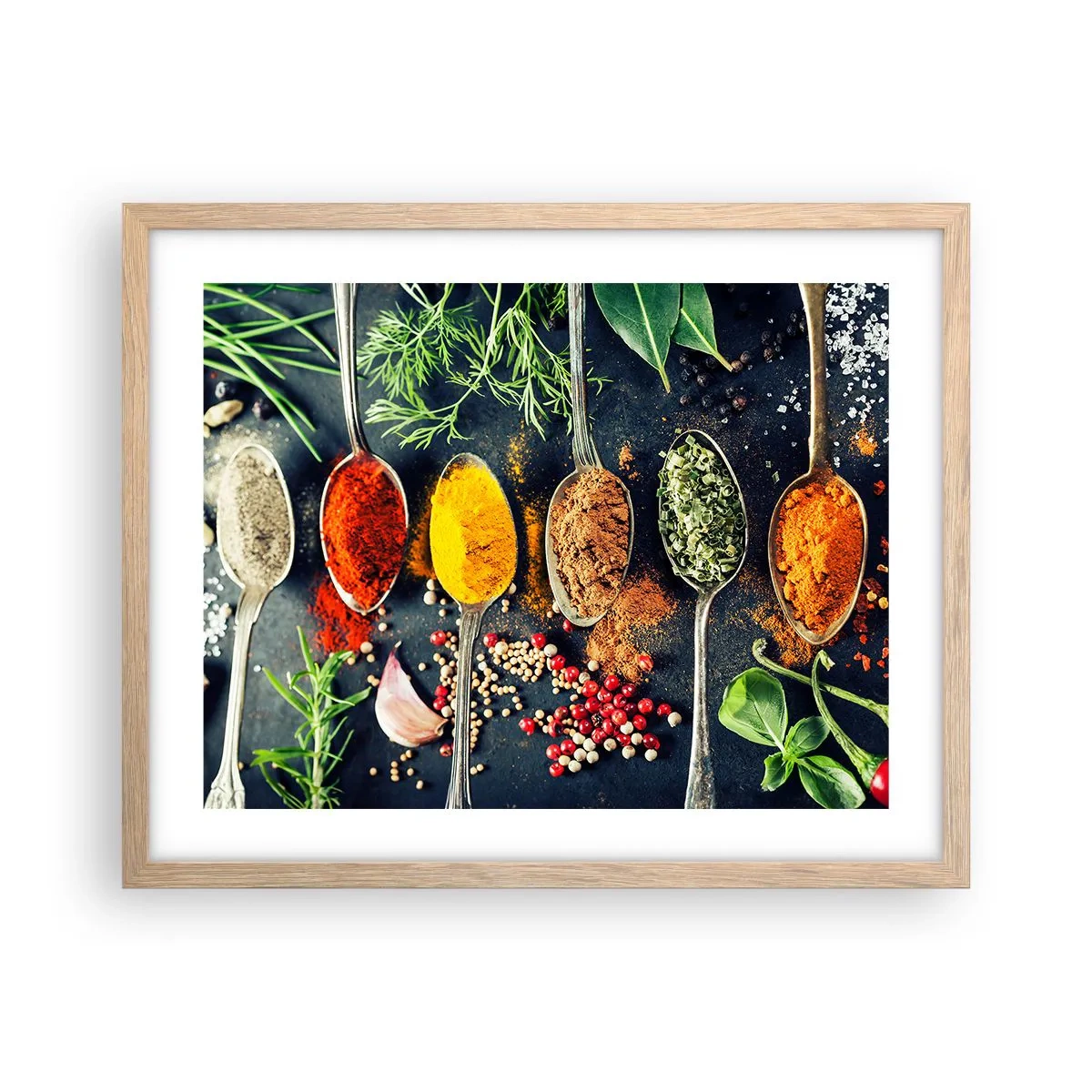 Poster in einem Rahmen aus heller Eiche - Kulinarische Magie - 50x40 cm