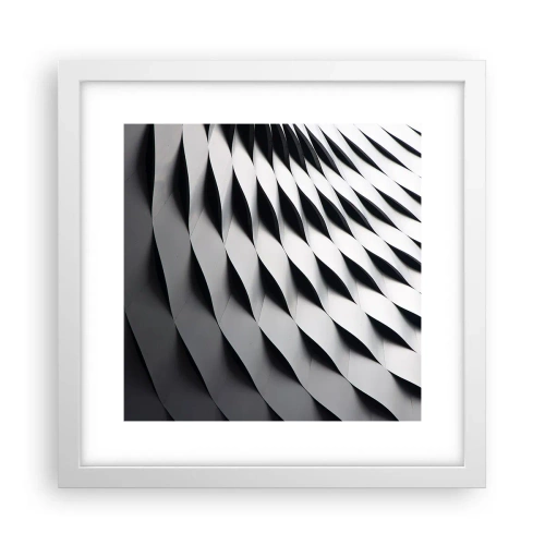 Poster in einem weißen Rahmen - Auf der Oberfläche der Wellen - 30x30 cm