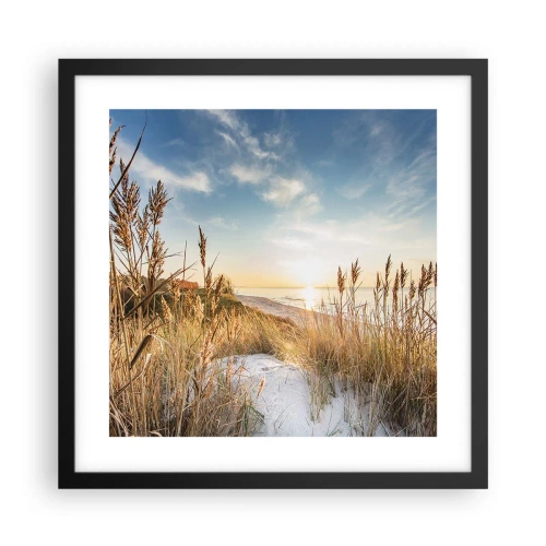 Poster in einem schwarzem Rahmen - Nordstrand - 40x40 cm