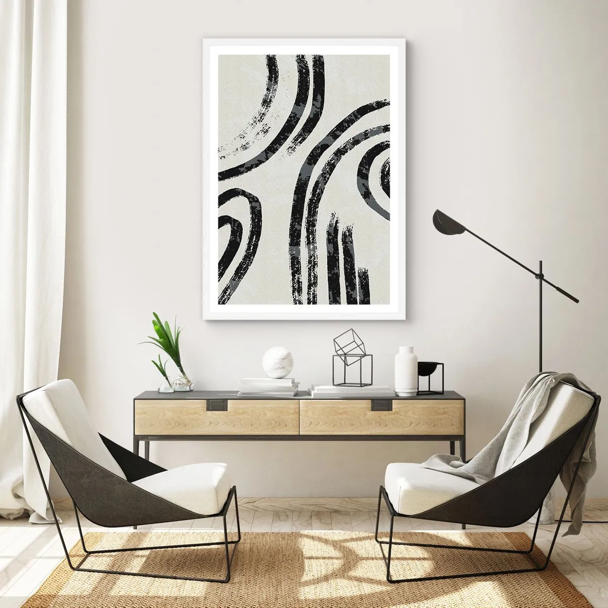 Poster in einem weißen Rahmen - Bei Hälfte angehalten - 30x40 cm