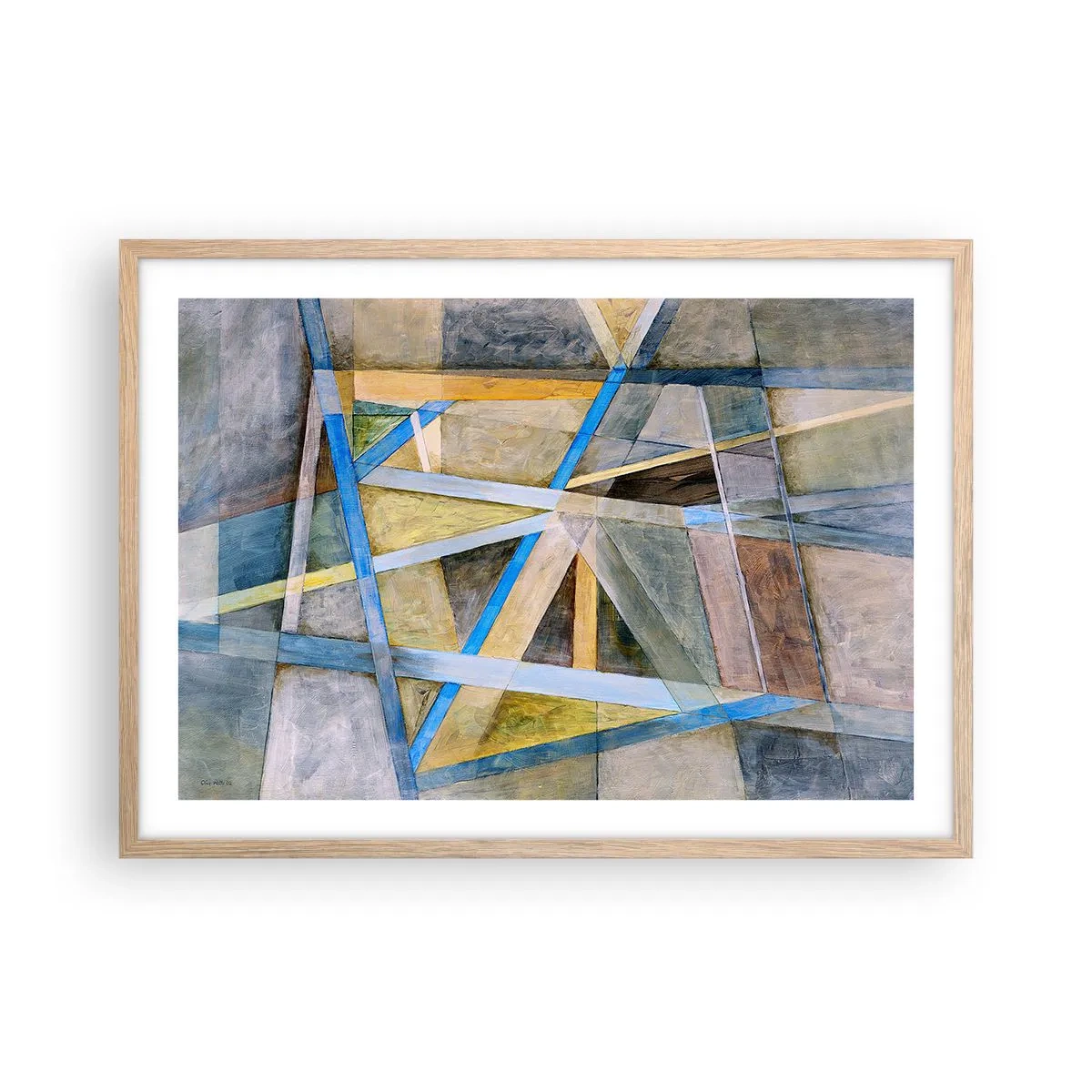 Poster in einem Rahmen aus heller Eiche - Gerade oder diagonal? - 70x50 cm