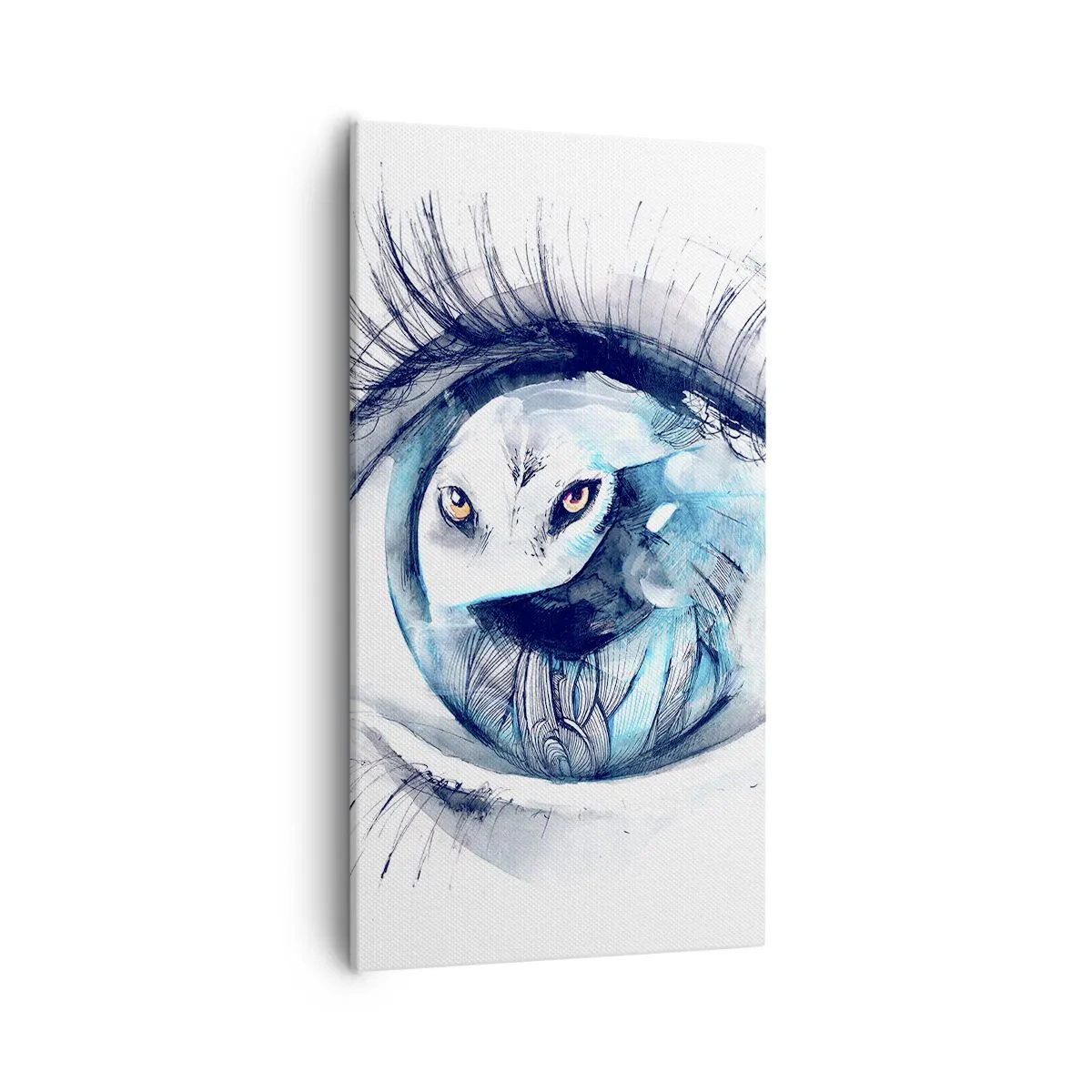 Bild auf Leinwand - Leinwandbild - Auge in Auge mit Wildheit - 55x100 cm