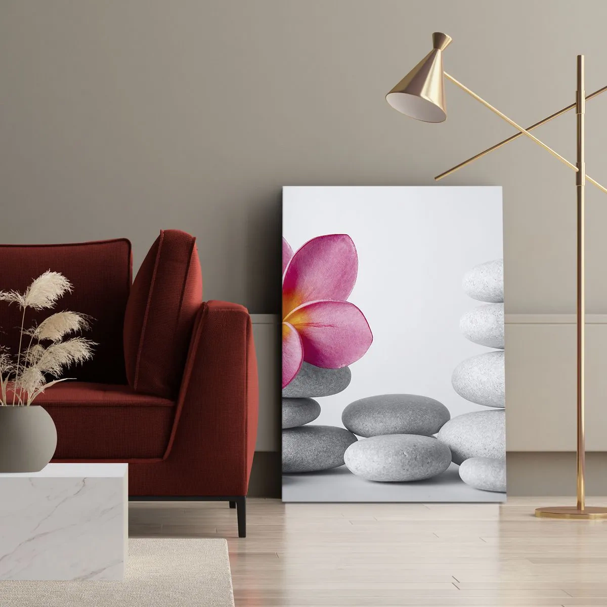 Bild auf Leinwand - Leinwandbild - Stein auf Stein und auf diesem Stein... - 55x100 cm