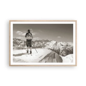 Poster in einem Rahmen aus heller Eiche - Und die Berge bleiben unverändert - 91x61 cm