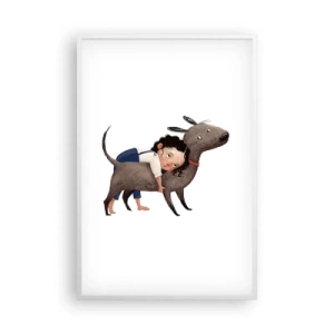 Poster in einem weißen Rahmen - Beste Freunde - 61x91 cm