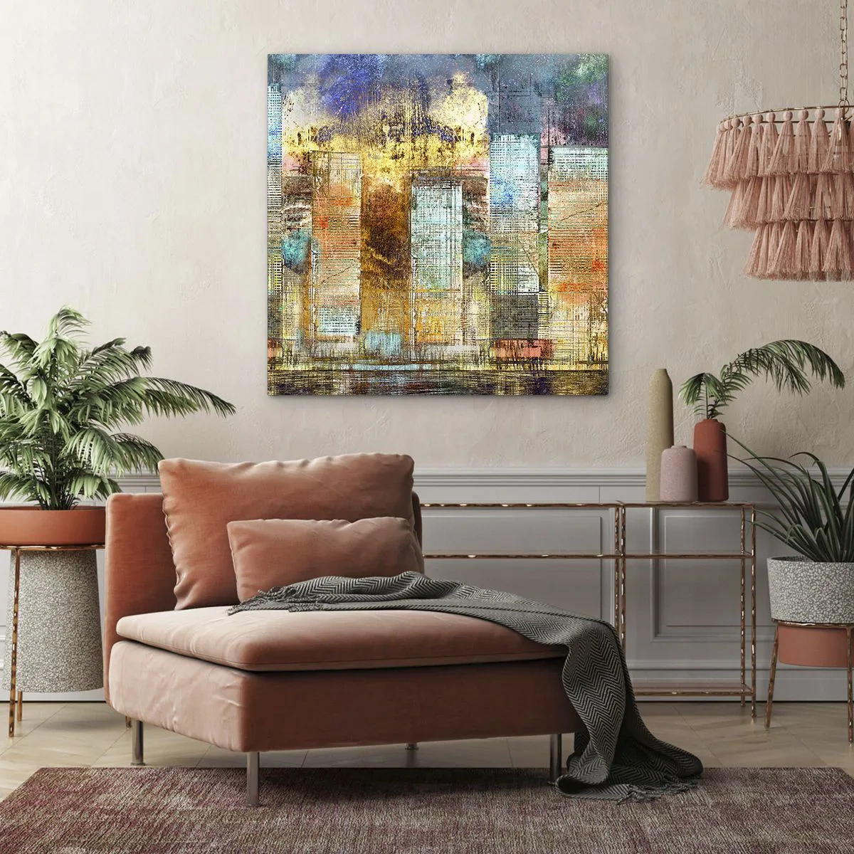Bild auf Leinwand - Leinwandbild - Sonnige Metropole - 70x70 cm