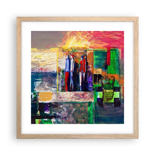 Poster in einem Rahmen aus heller Eiche - Beziehungen und Emotionen - 40x40 cm