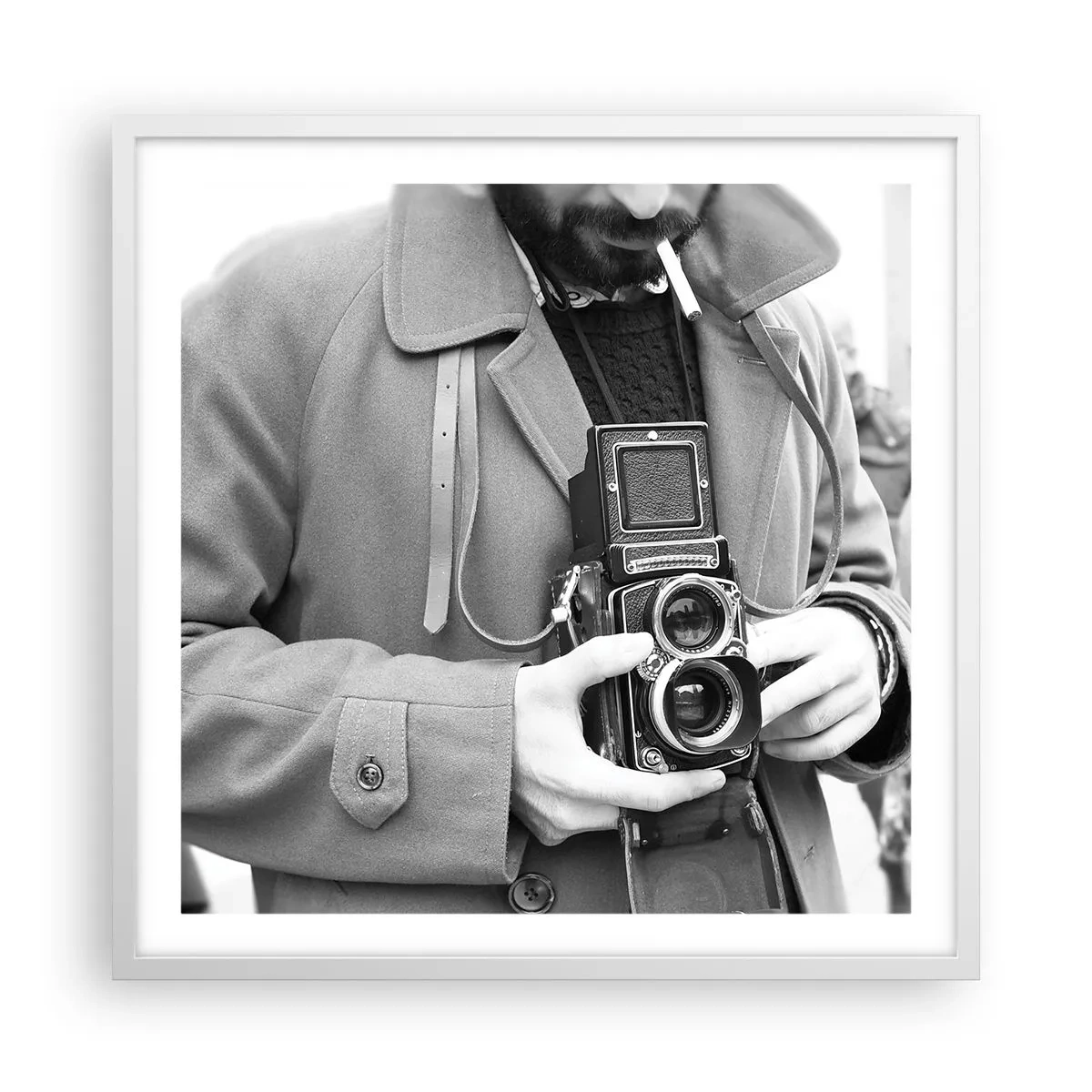 Poster in einem weißen Rahmen - Retro-Stil - 60x60 cm