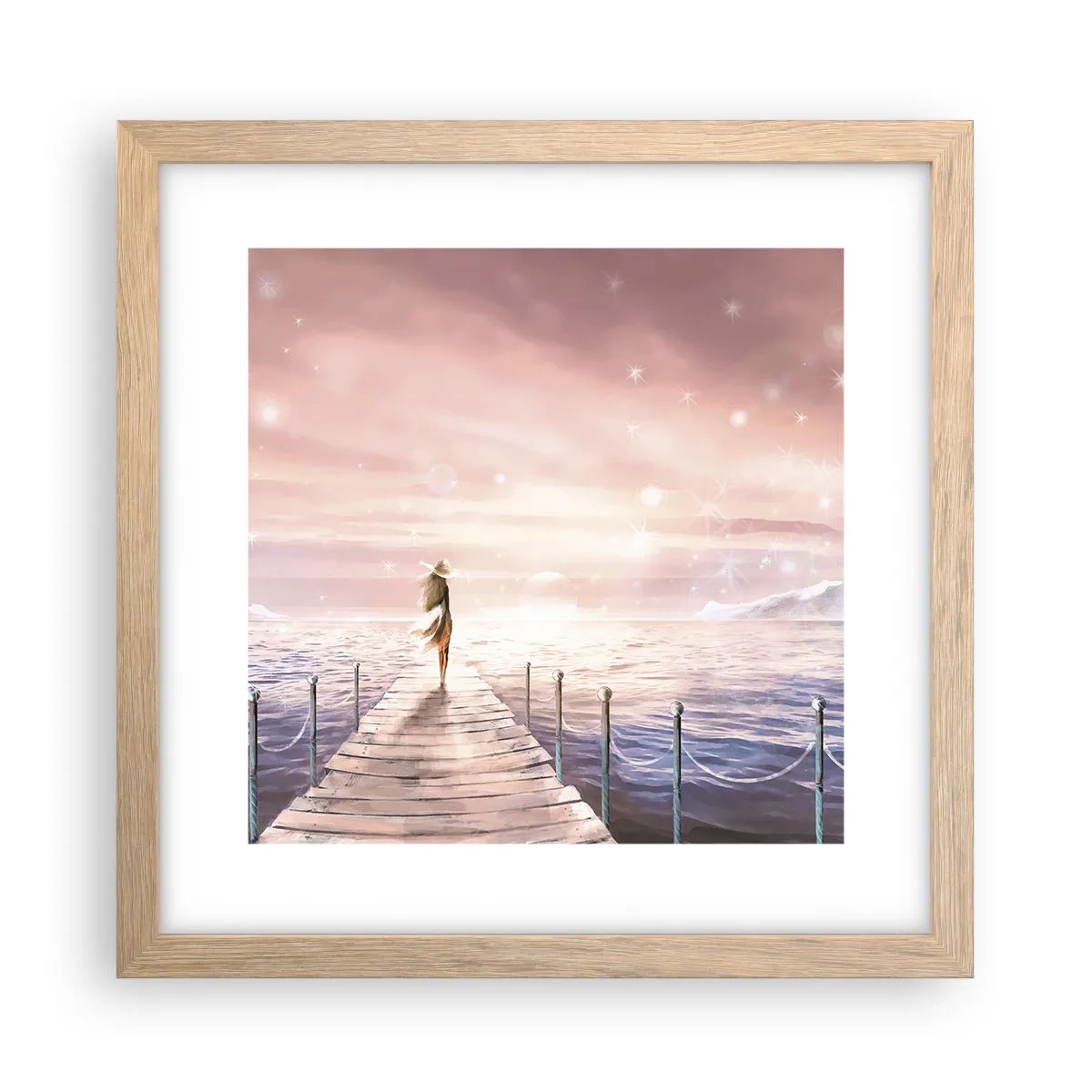 Poster in einem Rahmen aus heller Eiche - Im Licht eines Traums - 30x30 cm
