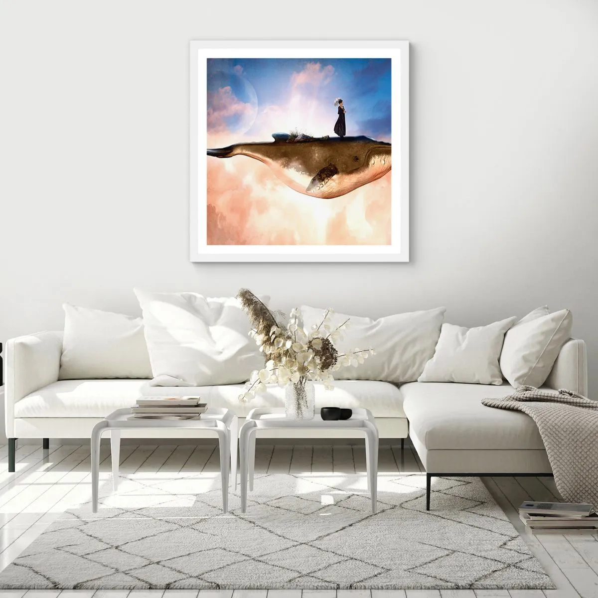 Poster in einem weißen Rahmen - Eine echte Reise - 60x60 cm