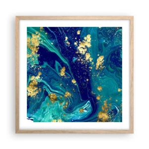 Poster in einem Rahmen aus heller Eiche - Die Blütenblätter der Sonne - 50x50 cm