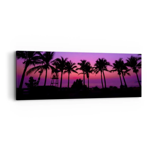 Bild auf Leinwand - Leinwandbild - Abend unter Palmen - 90x30 cm