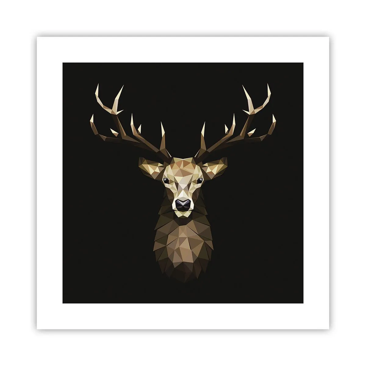 Poster - Kubistischer Hirsch - 40x40 cm