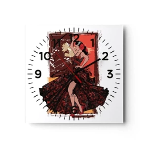 Wanduhr - Glasuhr - Im Rhythmus des Herzens - 40x40 cm