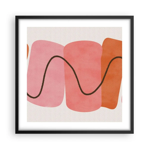 Poster in einem schwarzem Rahmen - Sanfte Bewegung der Formen - 50x50 cm