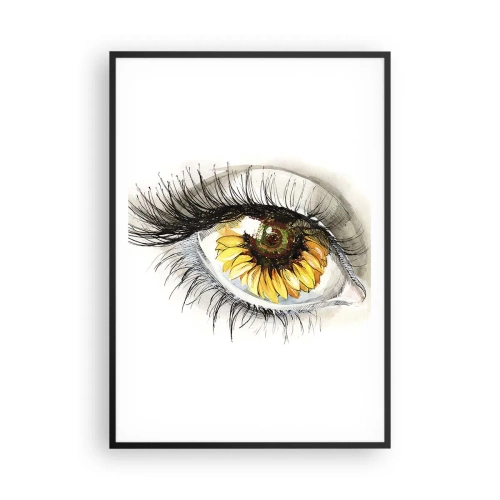 Poster in einem schwarzem Rahmen - Ein Look so heiß wie der Sommer - 70x100 cm