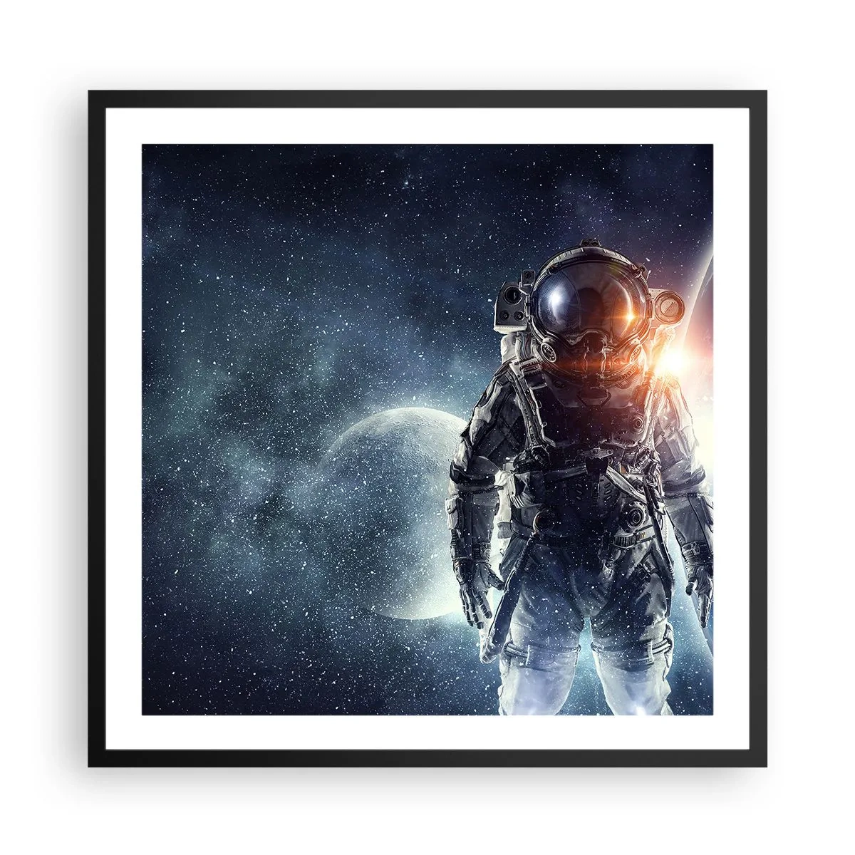 Poster in einem schwarzem Rahmen - Weltraumabenteuer - 60x60 cm