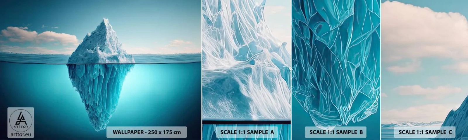 Fototapetenmuster Standard Eco - Königin des Eises - Eisberg, Wasser, Gletscher - 100x30 cm