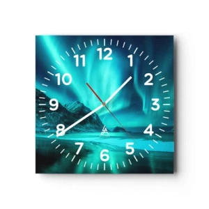 Wanduhr - Glasuhr - Wunder des Nordens - 40x40 cm